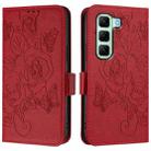 For Infinix Hot 50 5G Embossed Rose RFID Anti-theft Leather Phone Case(Red) - 2