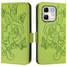 For Infinix Hot 50i 5G / Smart 9 4G Embossed Rose RFID Anti-theft Leather Phone Case(Green) - 2