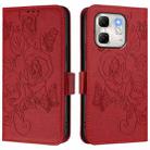 For Infinix Hot 50i 5G / Smart 9 4G Embossed Rose RFID Anti-theft Leather Phone Case(Red) - 2