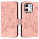 For Infinix Hot 50i 5G / Smart 9 4G Embossed Rose RFID Anti-theft Leather Phone Case(Pink) - 2