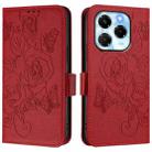 For Infinix Note 40X 5G Embossed Rose RFID Anti-theft Leather Phone Case(Red) - 2