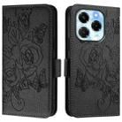 For Infinix Note 40X 5G Embossed Rose RFID Anti-theft Leather Phone Case(Black) - 2