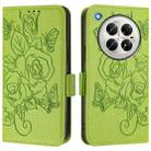 For Infinix Zero 40 5G / 4G Embossed Rose RFID Anti-theft Leather Phone Case(Green) - 2