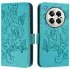 For Infinix Zero 40 5G / 4G Embossed Rose RFID Anti-theft Leather Phone Case(Light Blue) - 2