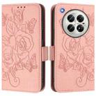 For Infinix Zero 40 5G / 4G Embossed Rose RFID Anti-theft Leather Phone Case(Pink) - 2