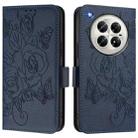 For Infinix Zero 40 5G / 4G Embossed Rose RFID Anti-theft Leather Phone Case(Dark Blue) - 2