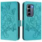 For Infinix Hot 50 Pro+ 4G Embossed Rose RFID Anti-theft Leather Phone Case(Light Blue) - 2