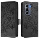 For Infinix Hot 50 Pro+ 4G Embossed Rose RFID Anti-theft Leather Phone Case(Black) - 2