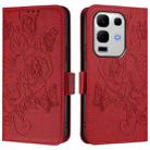For Infinix Note 50s Embossed Rose RFID Anti-theft Leather Phone Case(Red) - 2