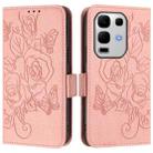 For Infinix Note 50s Embossed Rose RFID Anti-theft Leather Phone Case(Pink) - 2