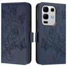 For Infinix Note 50s Embossed Rose RFID Anti-theft Leather Phone Case(Dark Blue) - 2