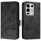 For Infinix Note 50s Embossed Rose RFID Anti-theft Leather Phone Case(Black) - 2