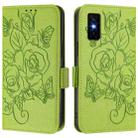For Infinix GT 30 Pro Embossed Rose RFID Anti-theft Leather Phone Case(Green) - 2