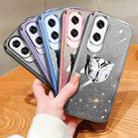 For Honor X50i Plated Gradient Glitter Butterfly Holder TPU Phone Case(Silver) - 2