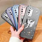 For Honor X10 Plated Gradient Glitter Butterfly Holder TPU Phone Case(Silver) - 2
