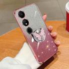 For Honor Play 40 Plated Gradient Glitter Butterfly Holder TPU Phone Case(Pink) - 1
