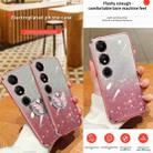 For Honor Play 40 Plated Gradient Glitter Butterfly Holder TPU Phone Case(Pink) - 3