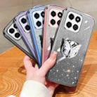 For Honor Play 30M Plated Gradient Glitter Butterfly Holder TPU Phone Case(Silver) - 2