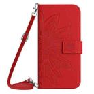 For Samsung Galaxy M35 5G Skin Feel Sun Flower Embossed Flip Leather Phone Case with Lanyard(Red) - 2