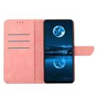 For Samsung Galaxy M35 5G Stitching Embossed Leather Phone Case(Pink) - 3