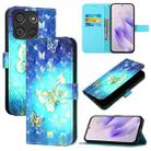 For Itel A60 / A60s 3D Painting Horizontal Flip Leather Phone Case(Golden Butterfly) - 1