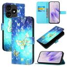 For Itel A70 3D Painting Horizontal Flip Leather Phone Case(Golden Butterfly) - 1