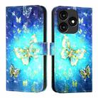 For Itel A70 3D Painting Horizontal Flip Leather Phone Case(Golden Butterfly) - 2