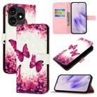 For Itel A70 3D Painting Horizontal Flip Leather Phone Case(Rose Butterfly) - 1