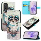 For Itel P17 / A27 3D Painting Horizontal Flip Leather Phone Case(Grey Owl) - 1