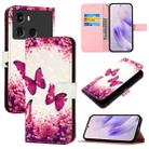 For Itel P40 3D Painting Horizontal Flip Leather Phone Case(Rose Butterfly) - 1