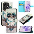 For Itel P55 4G 3D Painting Horizontal Flip Leather Phone Case(Grey Owl) - 1