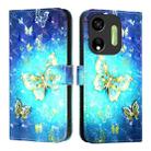 For Itel P55 5G 3D Painting Horizontal Flip Leather Phone Case(Golden Butterfly) - 2