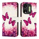 For Itel P55 5G 3D Painting Horizontal Flip Leather Phone Case(Rose Butterfly) - 2