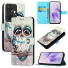 For Itel P55+ 3D Painting Horizontal Flip Leather Phone Case(Grey Owl) - 1