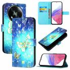 For Itel RS4 3D Painting Horizontal Flip Leather Phone Case(Golden Butterfly) - 1