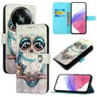 For Itel RS4 3D Painting Horizontal Flip Leather Phone Case(Grey Owl) - 1