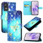 For Itel S18 / Vision 5 3D Painting Horizontal Flip Leather Phone Case(Golden Butterfly) - 1