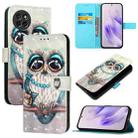 For Itel S23 3D Painting Horizontal Flip Leather Phone Case(Grey Owl) - 1