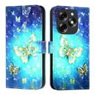 For Itel S23+ 3D Painting Horizontal Flip Leather Phone Case(Golden Butterfly) - 2