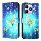 For Itel A90 4G 3D Painting Horizontal Flip Leather Phone Case(Golden Butterfly) - 2