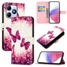 For Itel A90 4G 3D Painting Horizontal Flip Leather Phone Case(Rose Butterfly) - 1