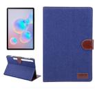 For Samsung Galaxy Tab S7 T870 Denim Texture PC Horizontal Flip Leather Protective Case, with Holder & Card Slots & Wallet & Photo Frame & Sleep / Wake-up Function(Deep Blue) - 1
