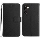 For Samsung Galaxy M36 5G Rhombic Grid Texture Leather Phone Case(Black) - 1
