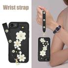 For iPhone SE 2022 / SE 2020 Crossbody Flower Pattern Leather Phone Case(Black) - 3