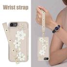 For iPhone 8 Plus / 7 Plus Crossbody Flower Pattern Leather Phone Case(White) - 3