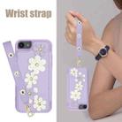 For iPhone 8 Plus / 7 Plus Crossbody Flower Pattern Leather Phone Case(Purple) - 3
