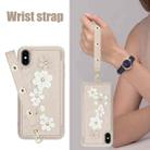 For iPhone XS / X Crossbody Flower Pattern Leather Phone Case(White) - 3