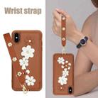 For iPhone XS / X Crossbody Flower Pattern Leather Phone Case(Brown) - 3