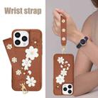 For iPhone 11 Pro Crossbody Flower Pattern Leather Phone Case(Brown) - 3