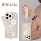 For iPhone 13 Pro Crossbody Flower Pattern Leather Phone Case(White) - 3